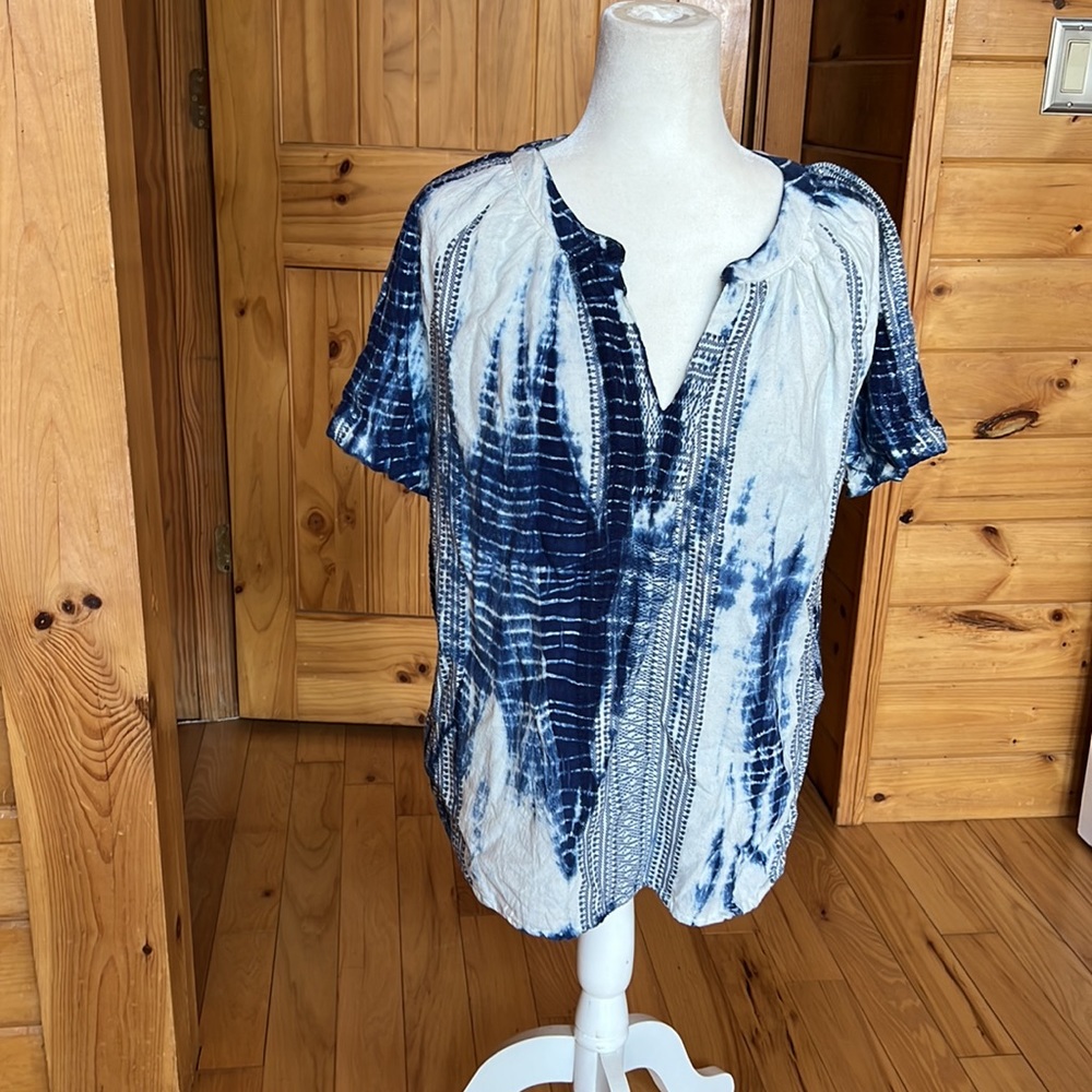 Dylan tie dye hippie boho gauzy cotton top - Picture 5 of 12